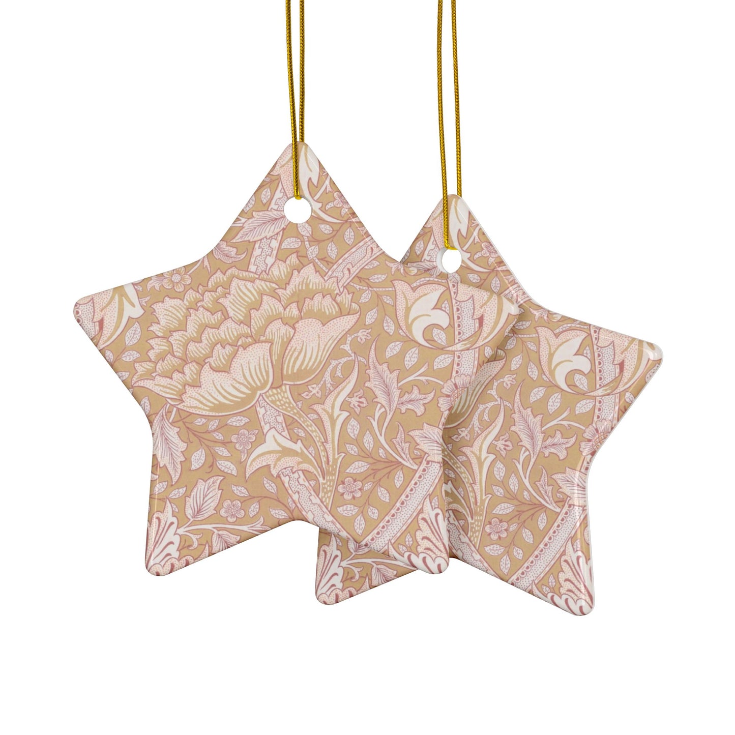 Ceramic Christmas Ornaments inspired by William Morris - Windrush Collection (Path) - Double Sided Print: 1pc, 3pcs, 5pcs, 10pcs