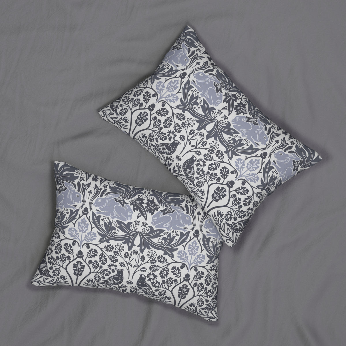 Lumbar Cushion inspired by William Morris - Brer Rabbit Collection (Grey)