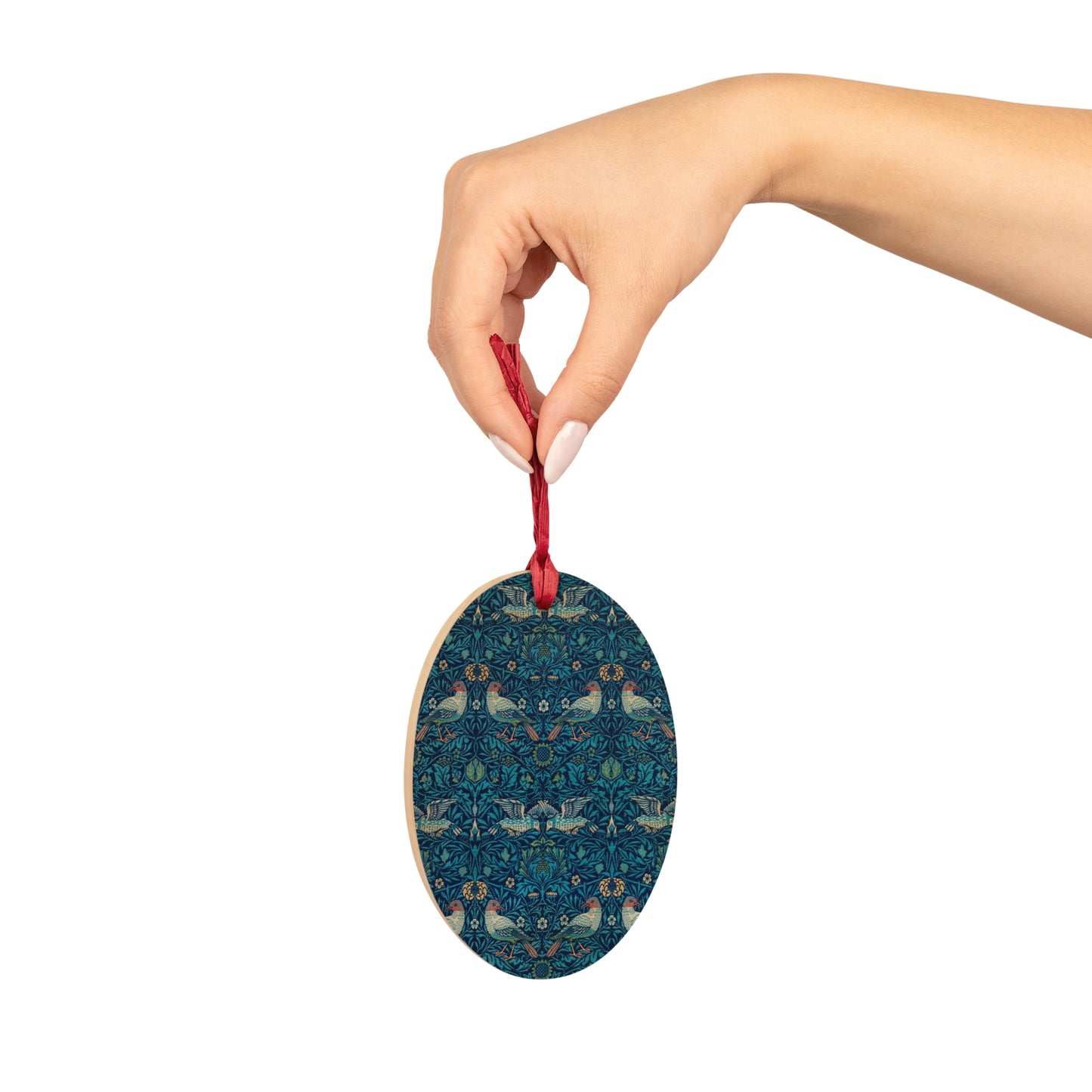 Wooden Christmas Ornaments inspired by William Morris -