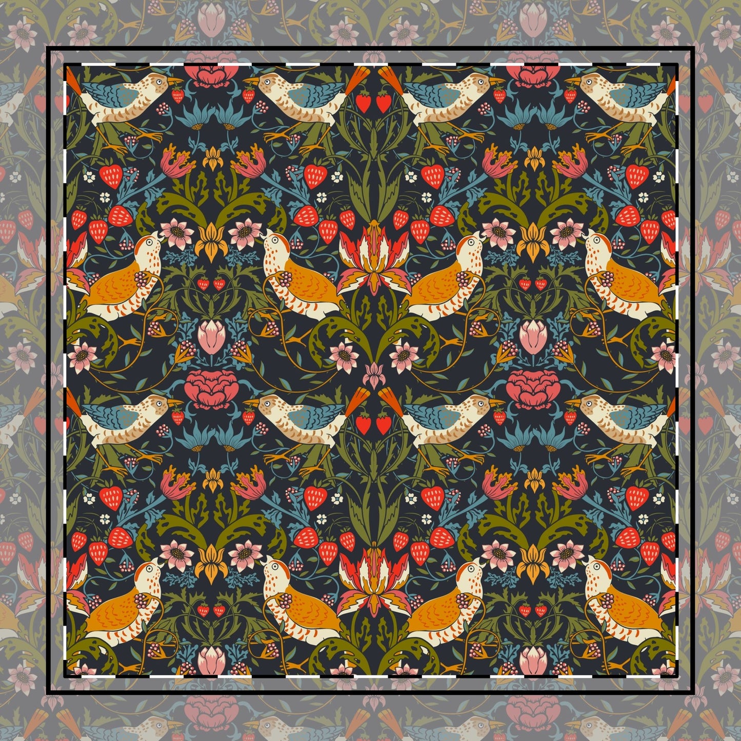 cotton-twill-napkin-by-william-morris-strawberry-thief-ebony-1
