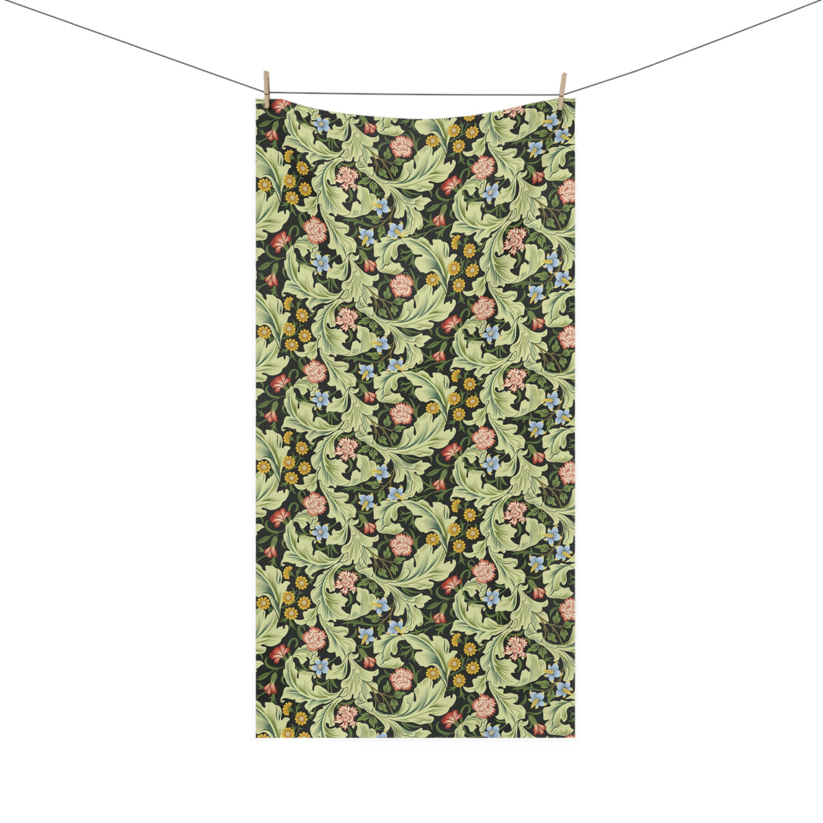 Bath Towel inspired by William Morris - Leicester Collection (Green)