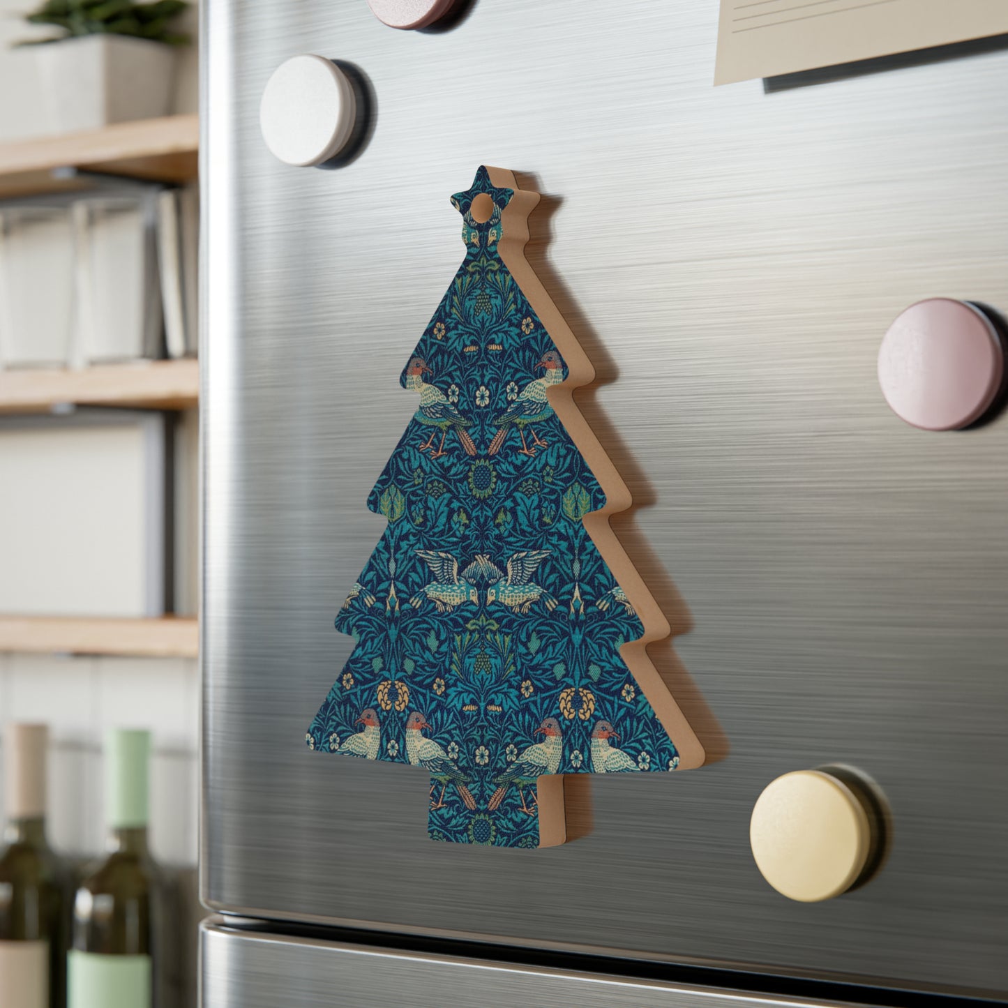 Wooden Christmas Ornaments inspired by William Morris -