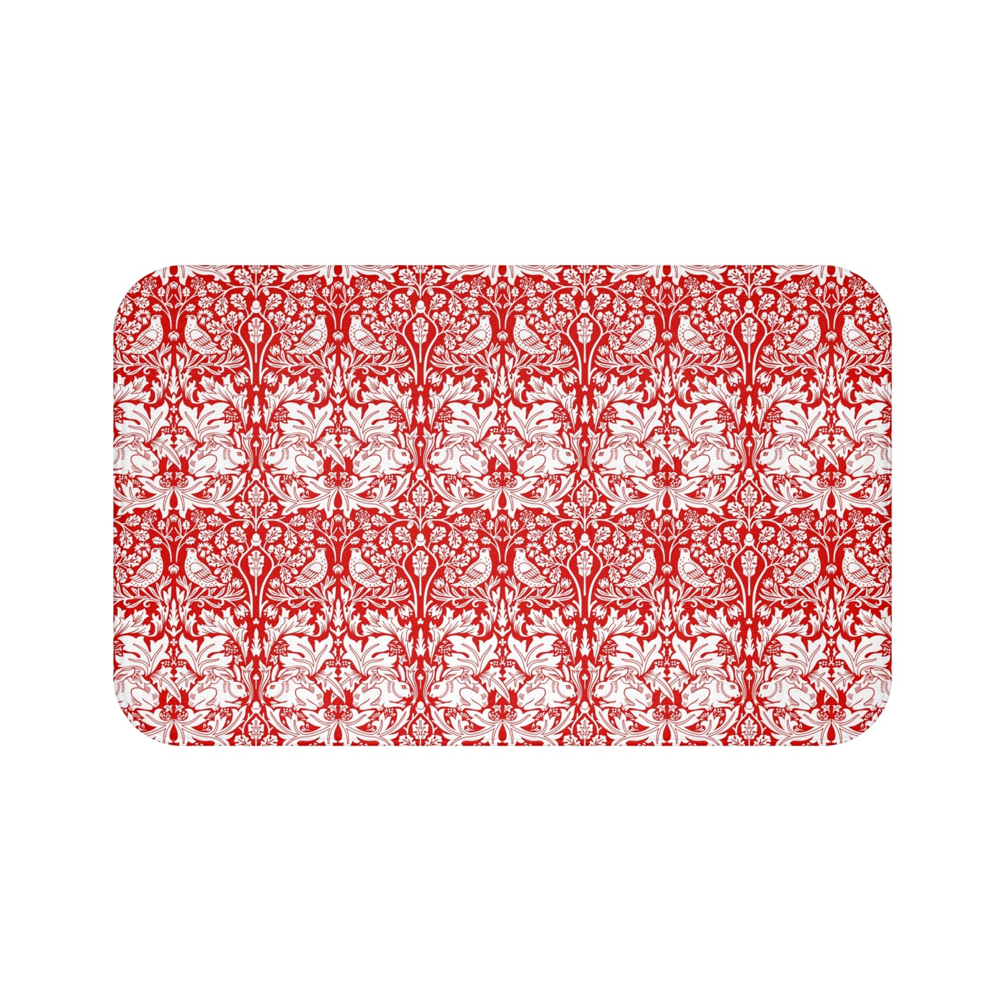 Microfibre Bath Mat inspired by William Morris - Brer Rabbit Collection (Red)