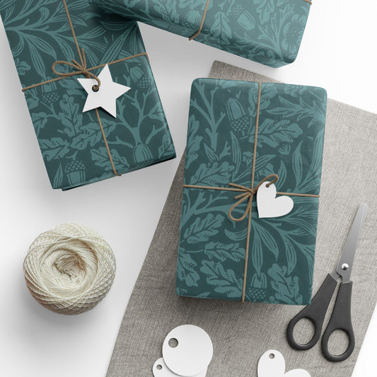 gift-wrapping-paper-william-morris-acorn-oak-leaves-teal-1