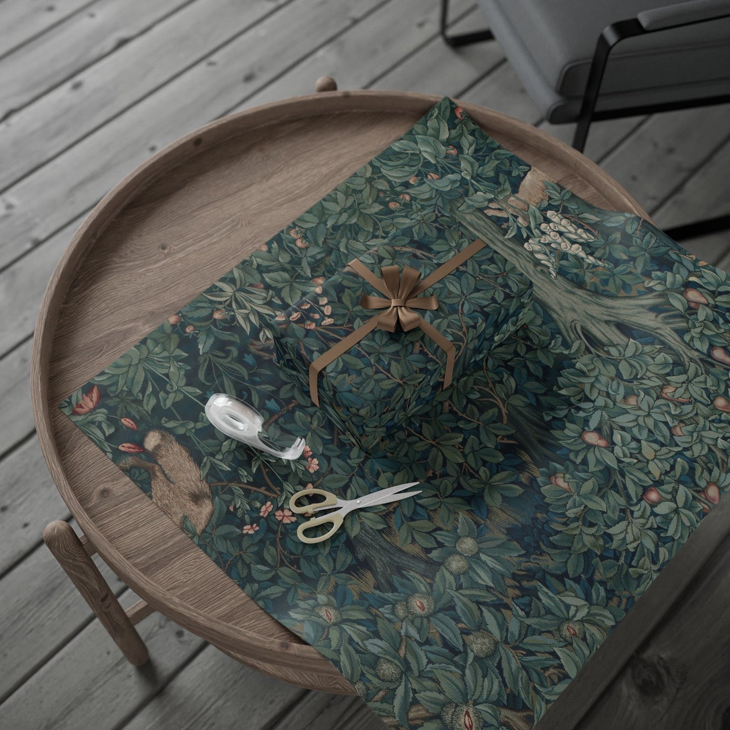 Gift Wrapping Paper inspired by William Morris - Greenery Collection (Rabbit & Fox)