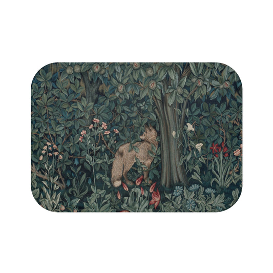 william-morris-co-microfibre-bath-mat-green-forest-collection-fox-1