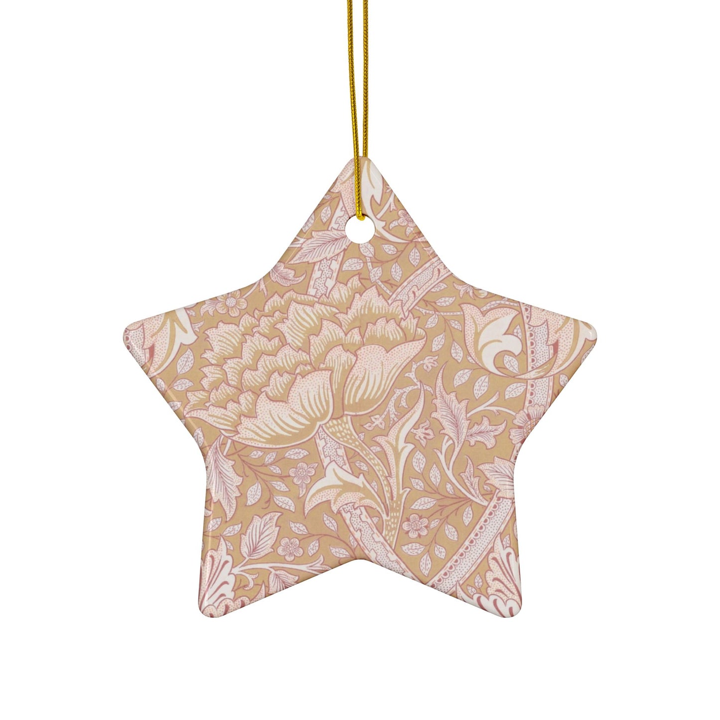 Ceramic Christmas Ornaments inspired by William Morris - Windrush Collection (Path) - Double Sided Print: 1pc, 3pcs, 5pcs, 10pcs