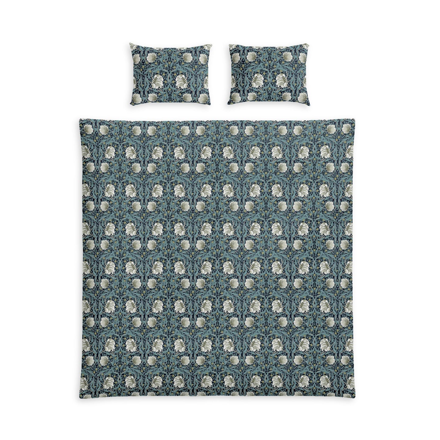 Cotton Bedding Set inspired by William Morris - Pimpernel Collection (Slate)