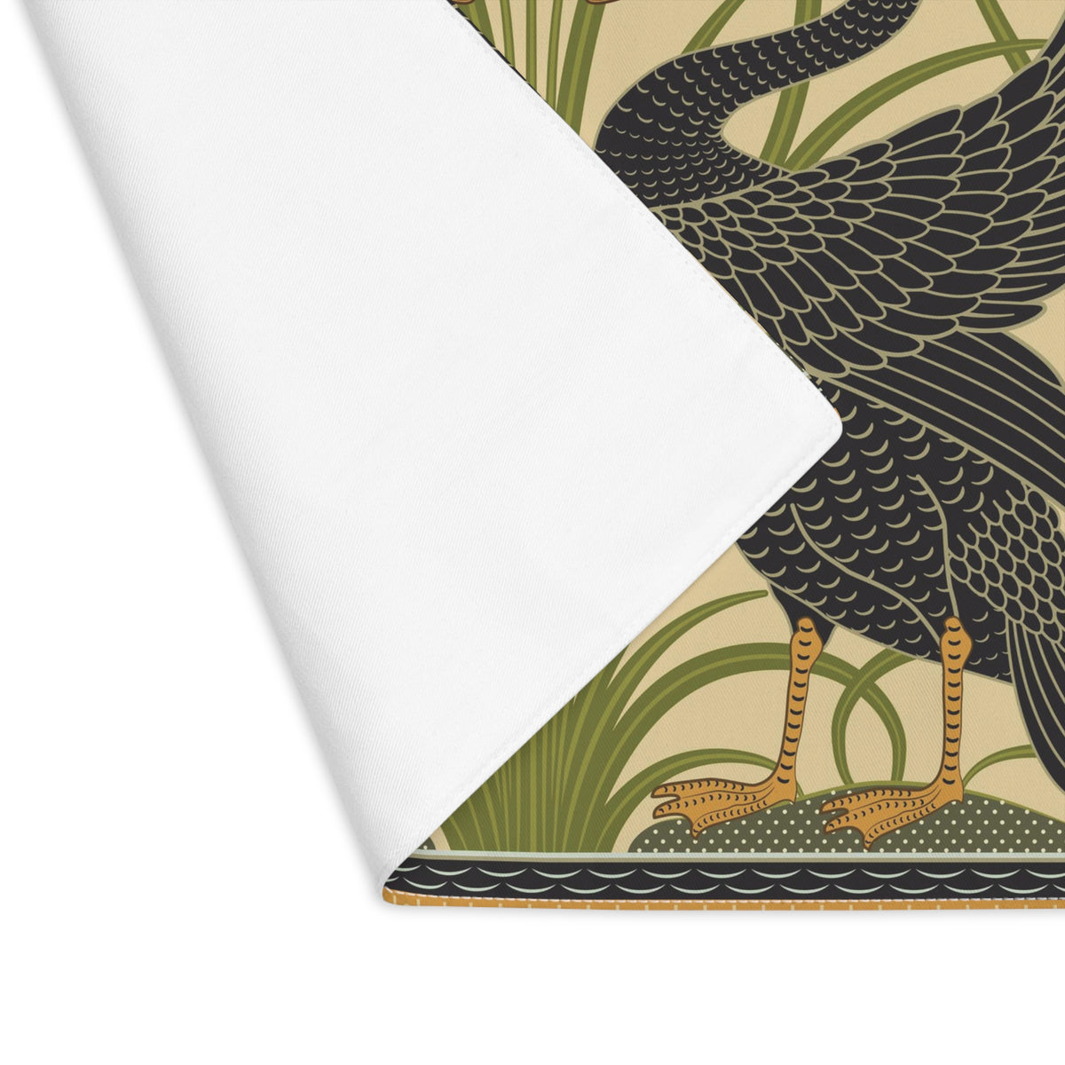 Table Placemat inspired by William Morris - Swan, Rush and Iris Collection (Black Swan)