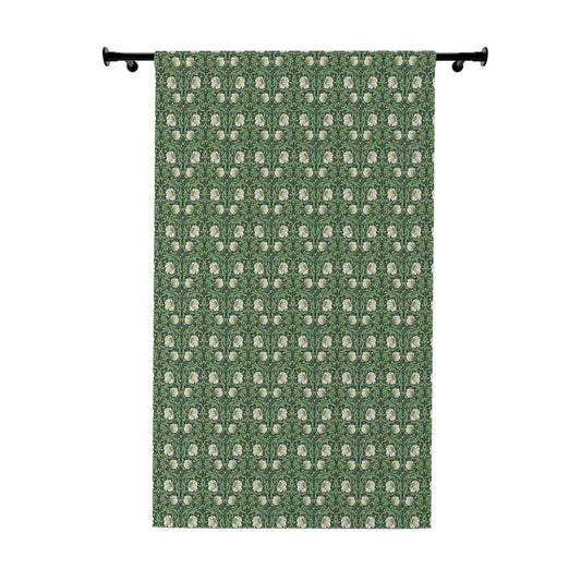 Blackout Window Curtain inspired by William Morris (1 Piece) - Pimpernel Collection (Green)