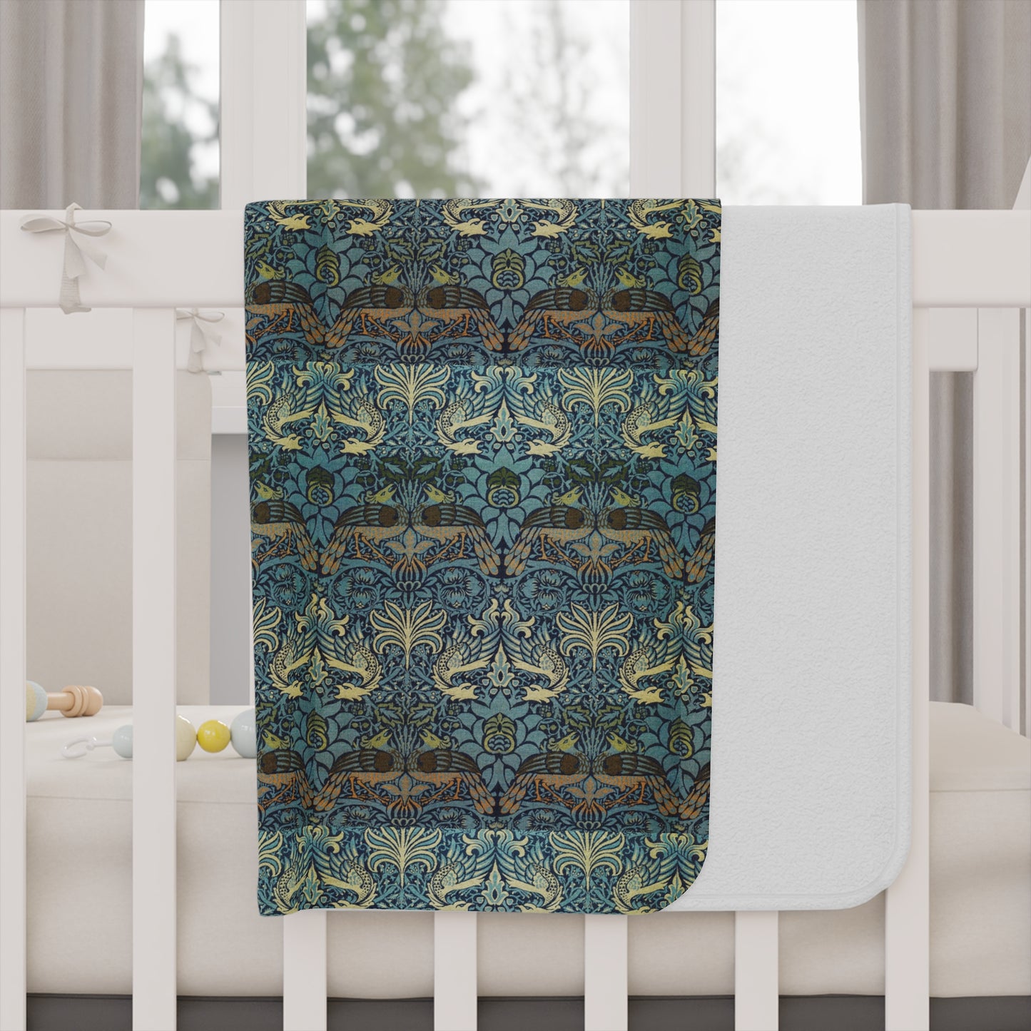 toddler-blanket-by-william-morris-peacock-dragon-collection-6