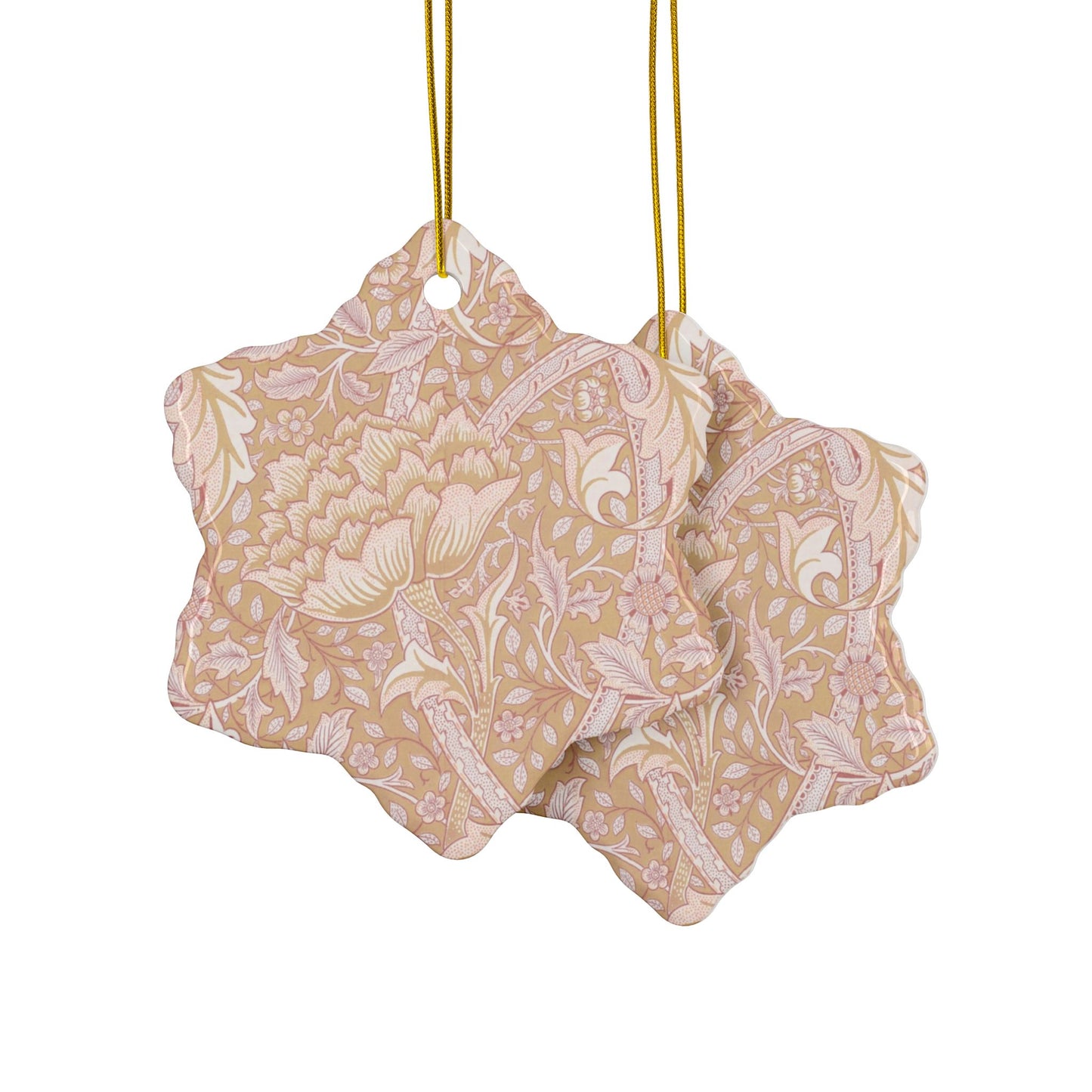 Ceramic Christmas Ornaments inspired by William Morris - Windrush Collection (Path) - Double Sided Print: 1pc, 3pcs, 5pcs, 10pcs