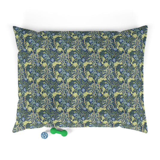dog-bed-inspired-by-william-morris-seaweed-collection-blue-flowers-1