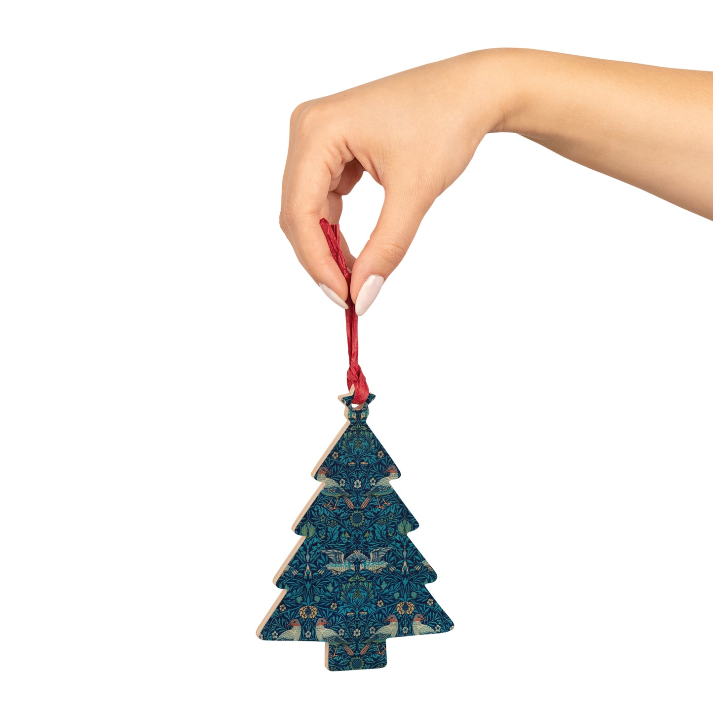 Wooden Christmas Ornaments inspired by William Morris -