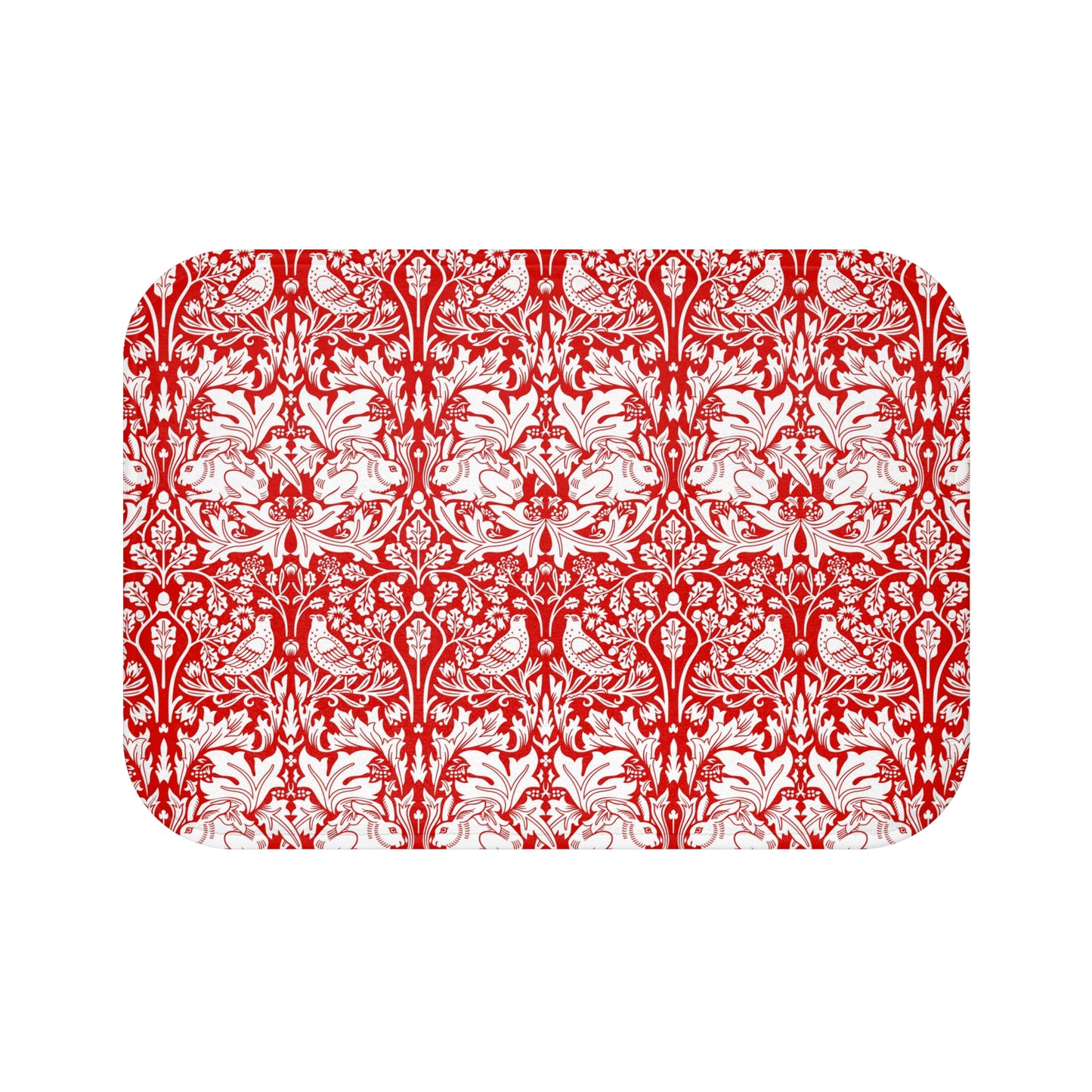 Microfibre Bath Mat inspired by William Morris - Brer Rabbit Collection (Red)