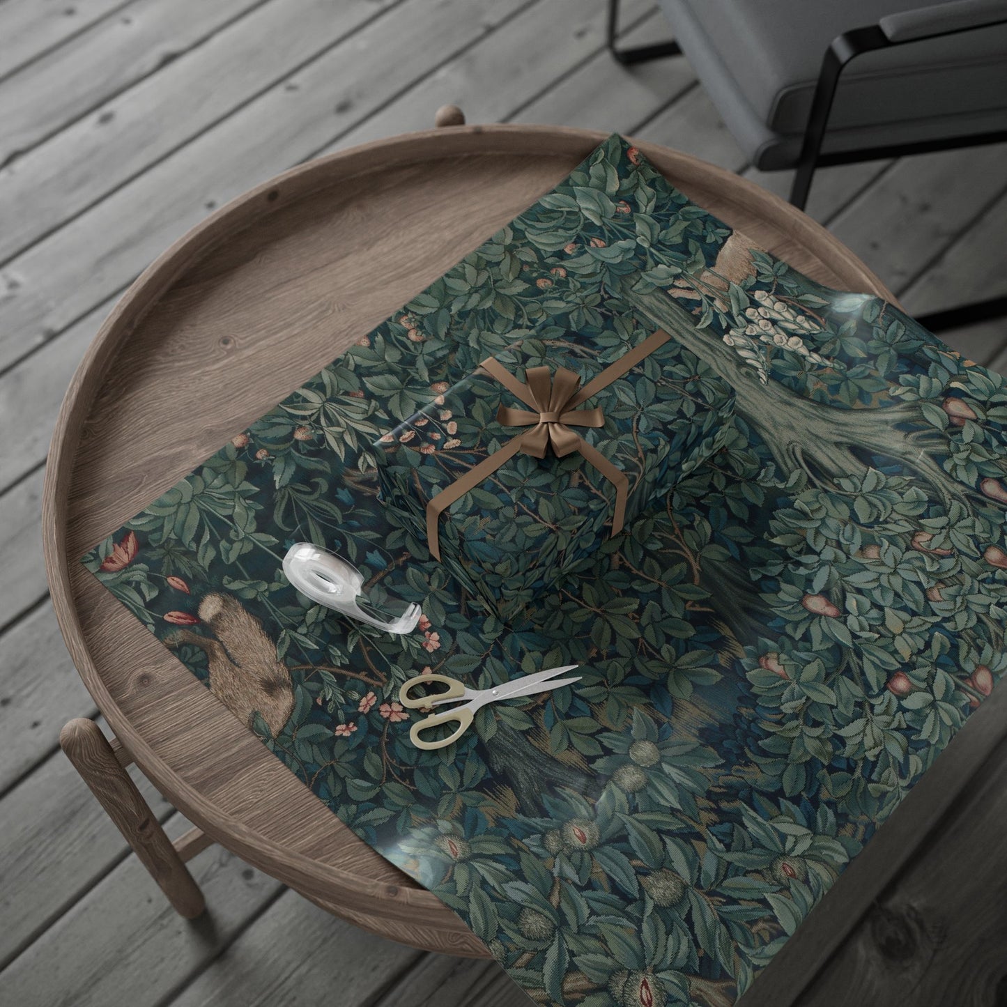 Gift Wrapping Paper inspired by William Morris - Greenery Collection (Rabbit & Fox)