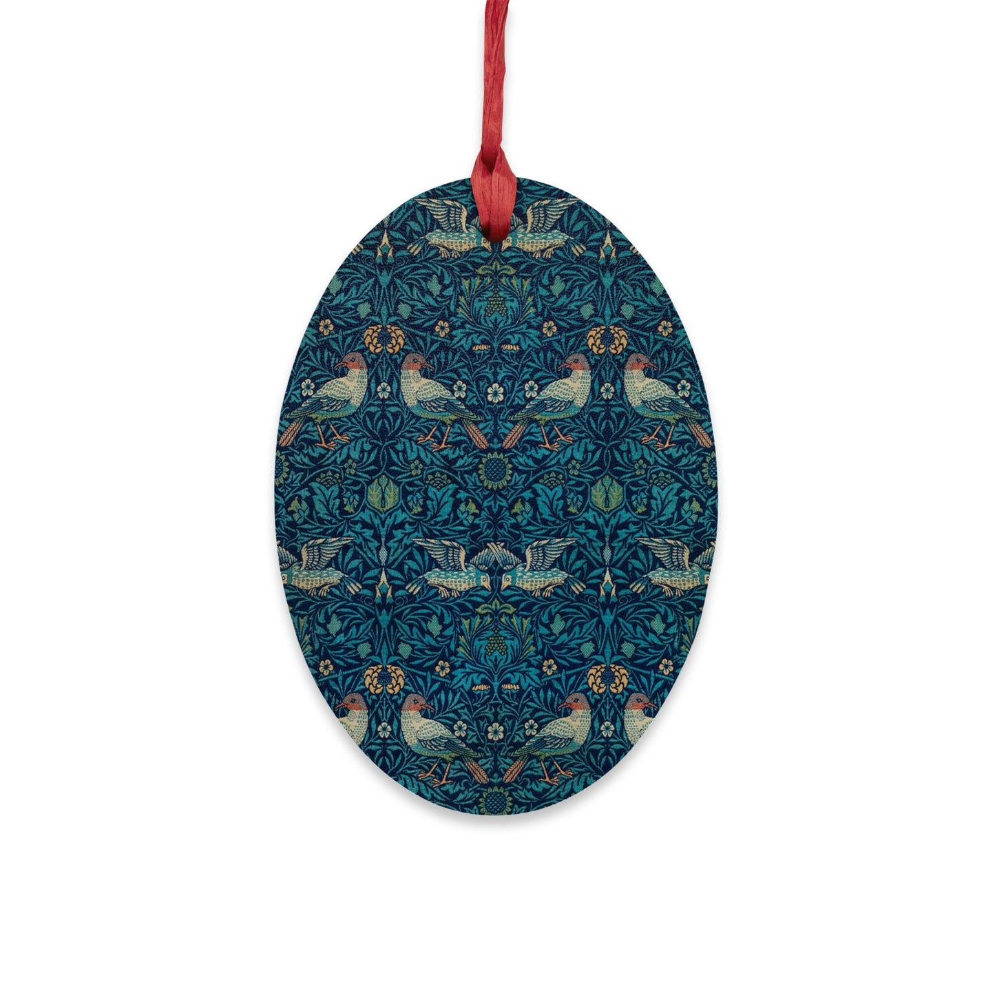 Wooden Christmas Ornaments inspired by William Morris -