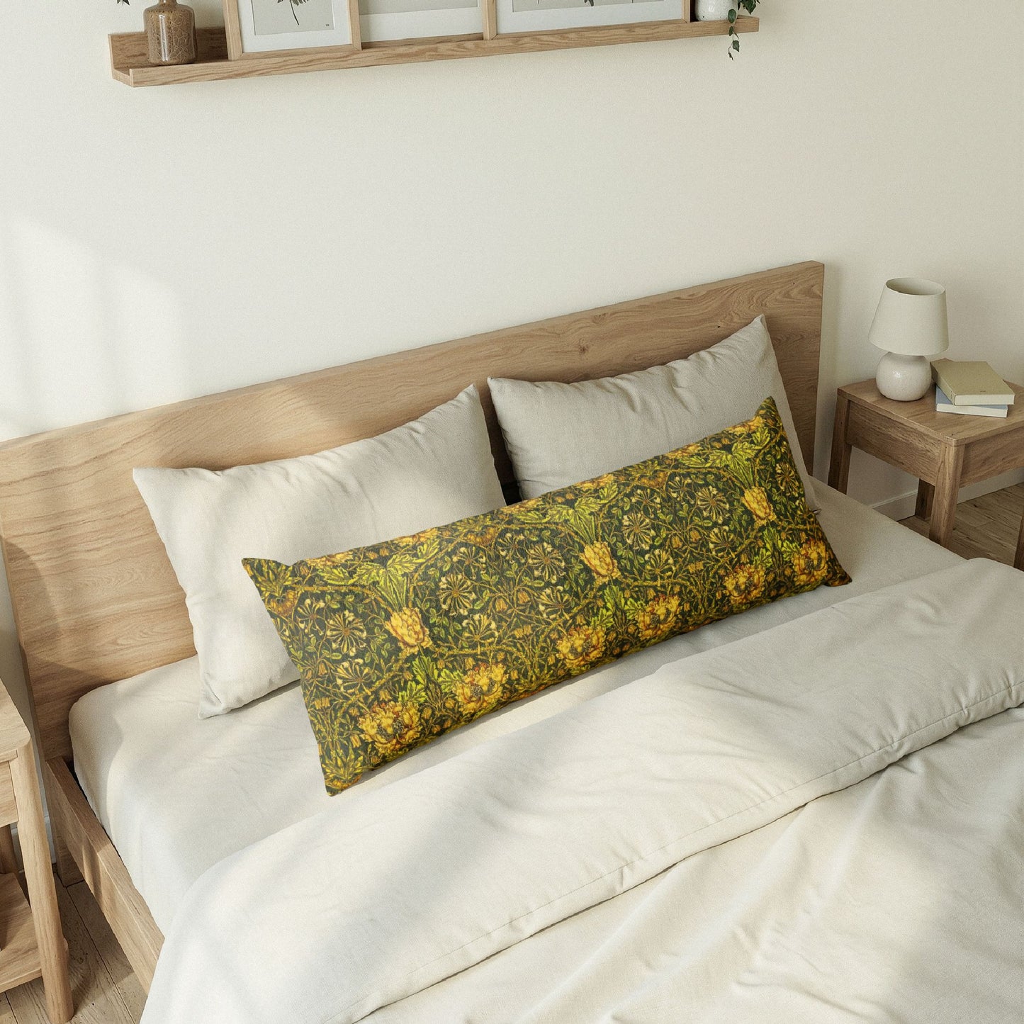 Body Pillow inspired by William Morris - Honeysuckle & Tulip Collection (Gold)