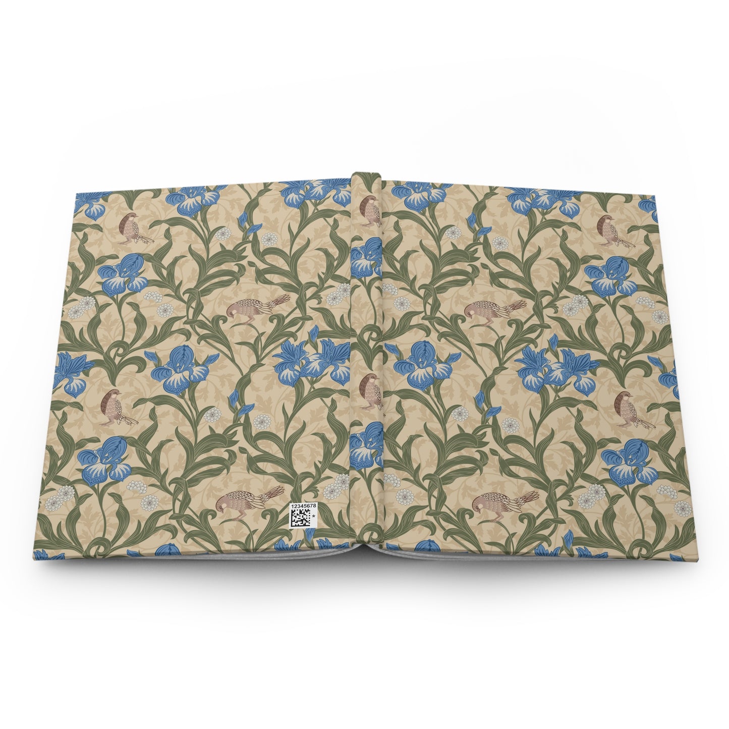 Lined Hardcover Journal inspired by William Morris - Blue Iris Collection