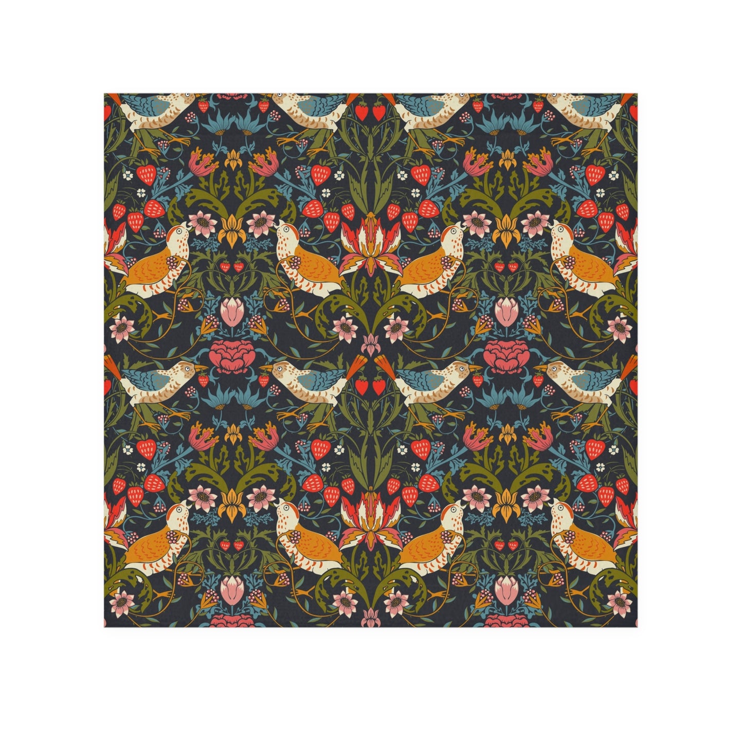 Washcloth inspired by William Morris - Strawberry Thief Collection (Ebony)