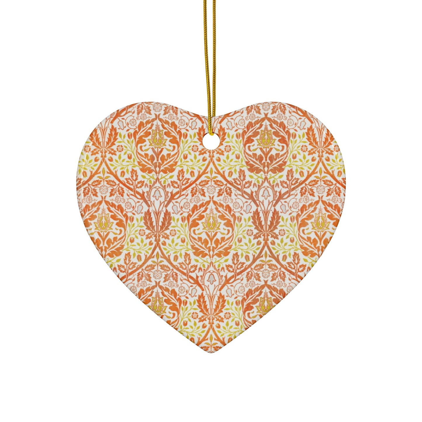 Ceramic Christmas Ornaments inspired by William Morris - Golden Bough Collection - Double Sided Print: 1pc, 3pcs, 5pcs, 10pcs