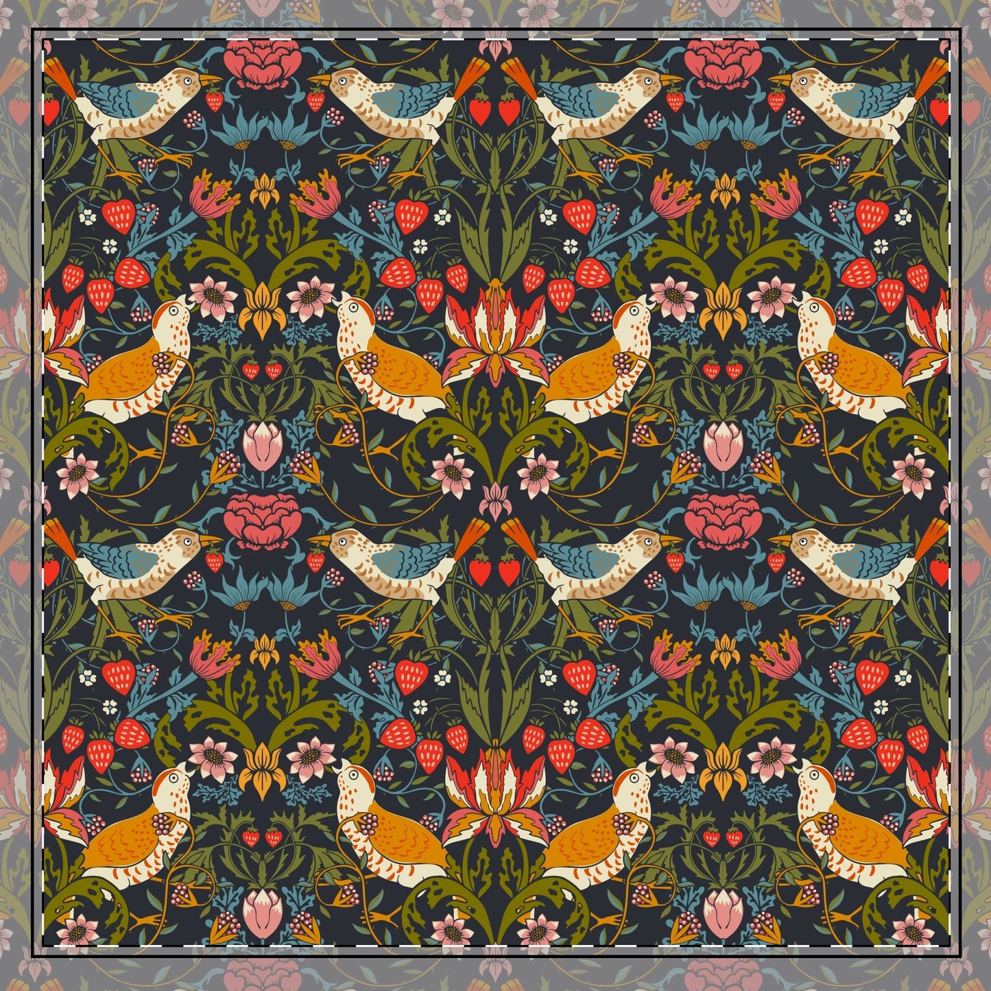 cotton-twill-napkin-by-william-morris-strawberry-thief-ebony-2
