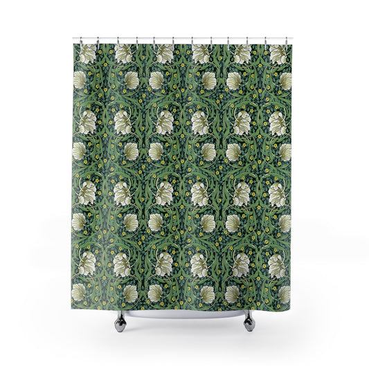 Shower Curtain inspired by William Morris - Pimpernel Collection (Green)