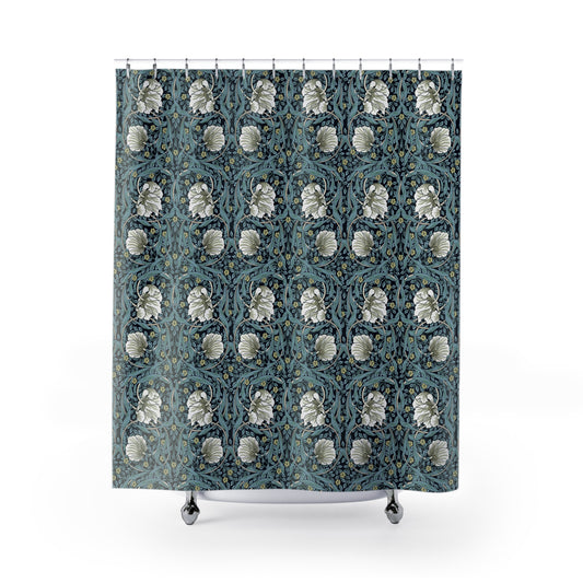 Shower Curtain inspired by William Morris - Pimpernel Collection (Slate)