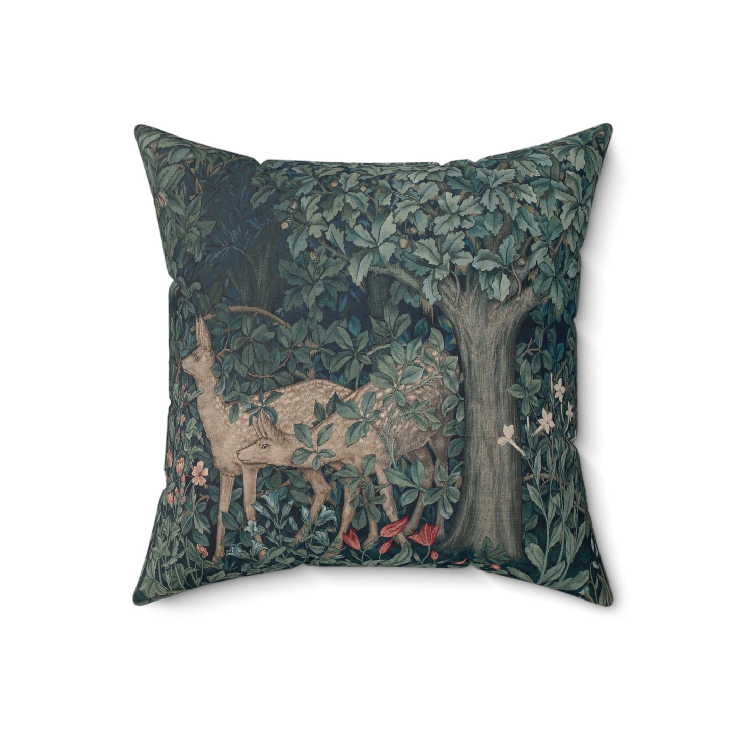 Faux Suede Cushion inspired by William Morris - Greenery Collection (Dear)