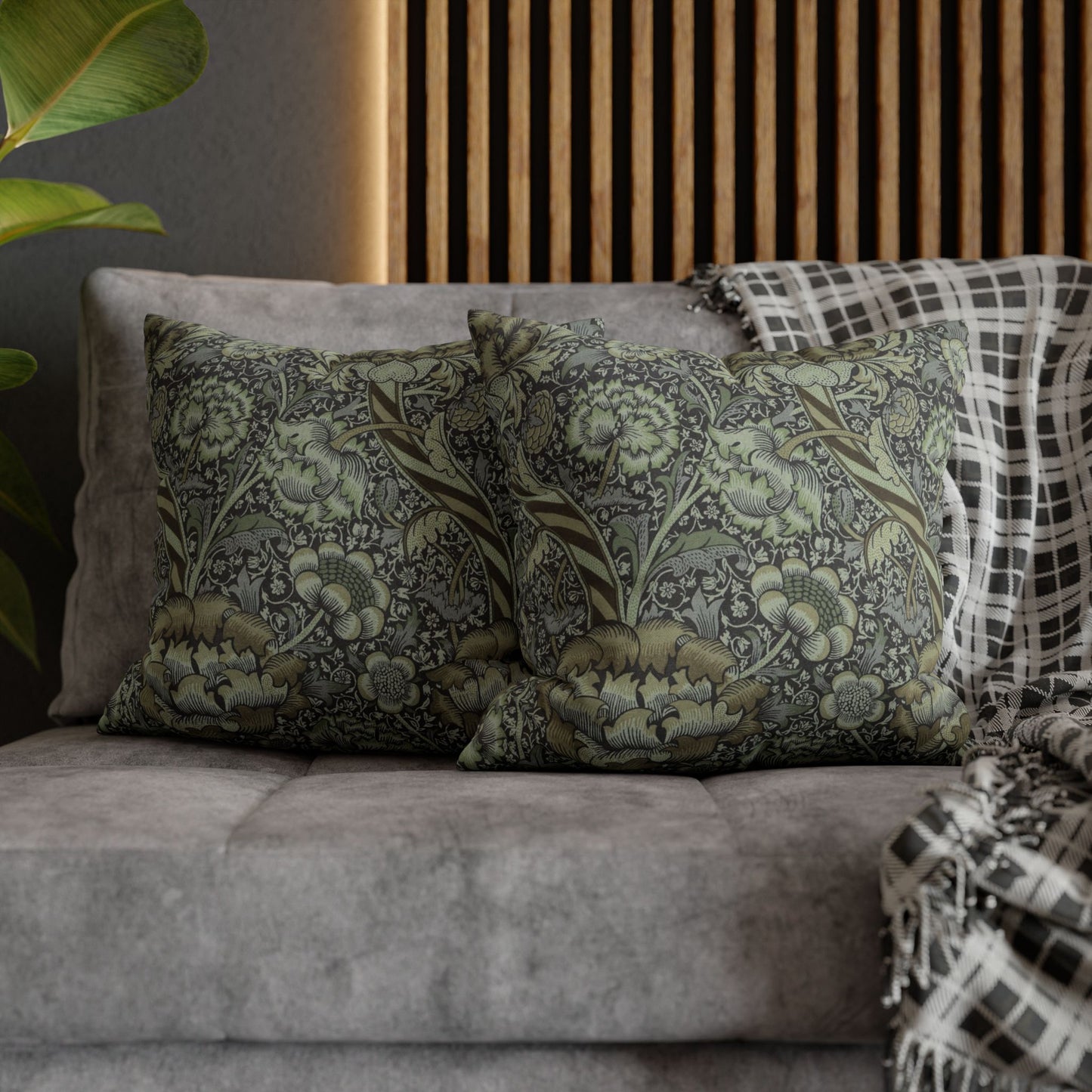 Cushion Cover inspired by William Morris - Wandle Collection (Grey)
