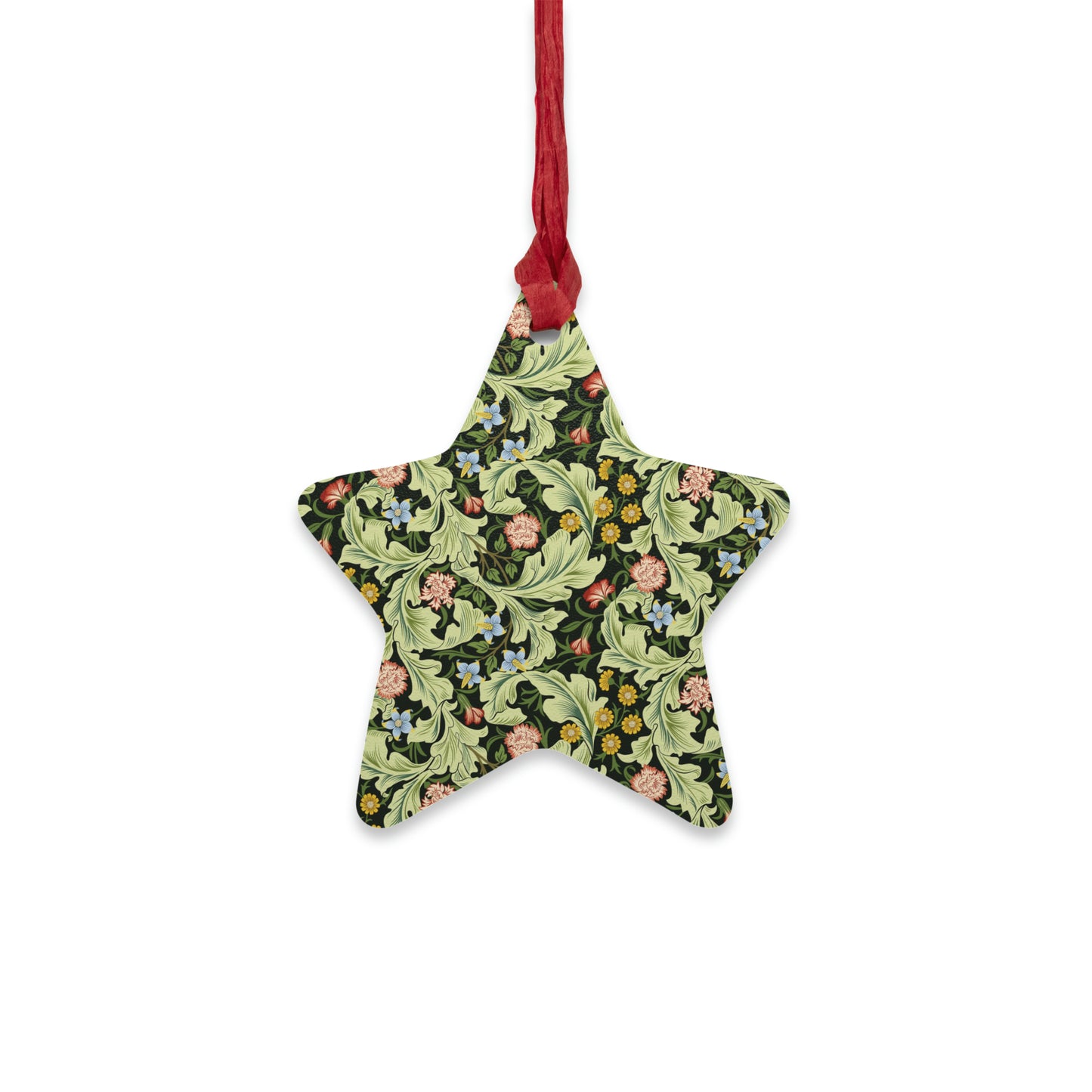 Wooden Christmas Ornaments inspired by William Morris - Leicester Collection (Green)