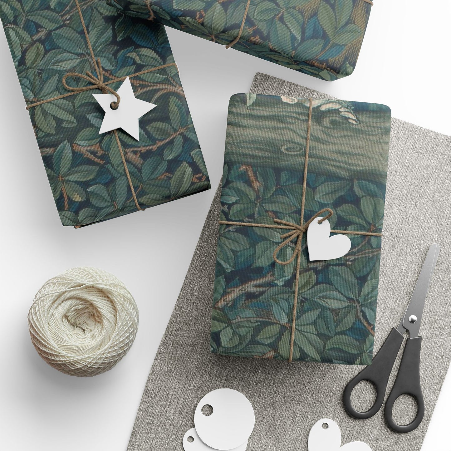Gift Wrapping Paper inspired by William Morris - Greenery Collection (Rabbit & Fox)