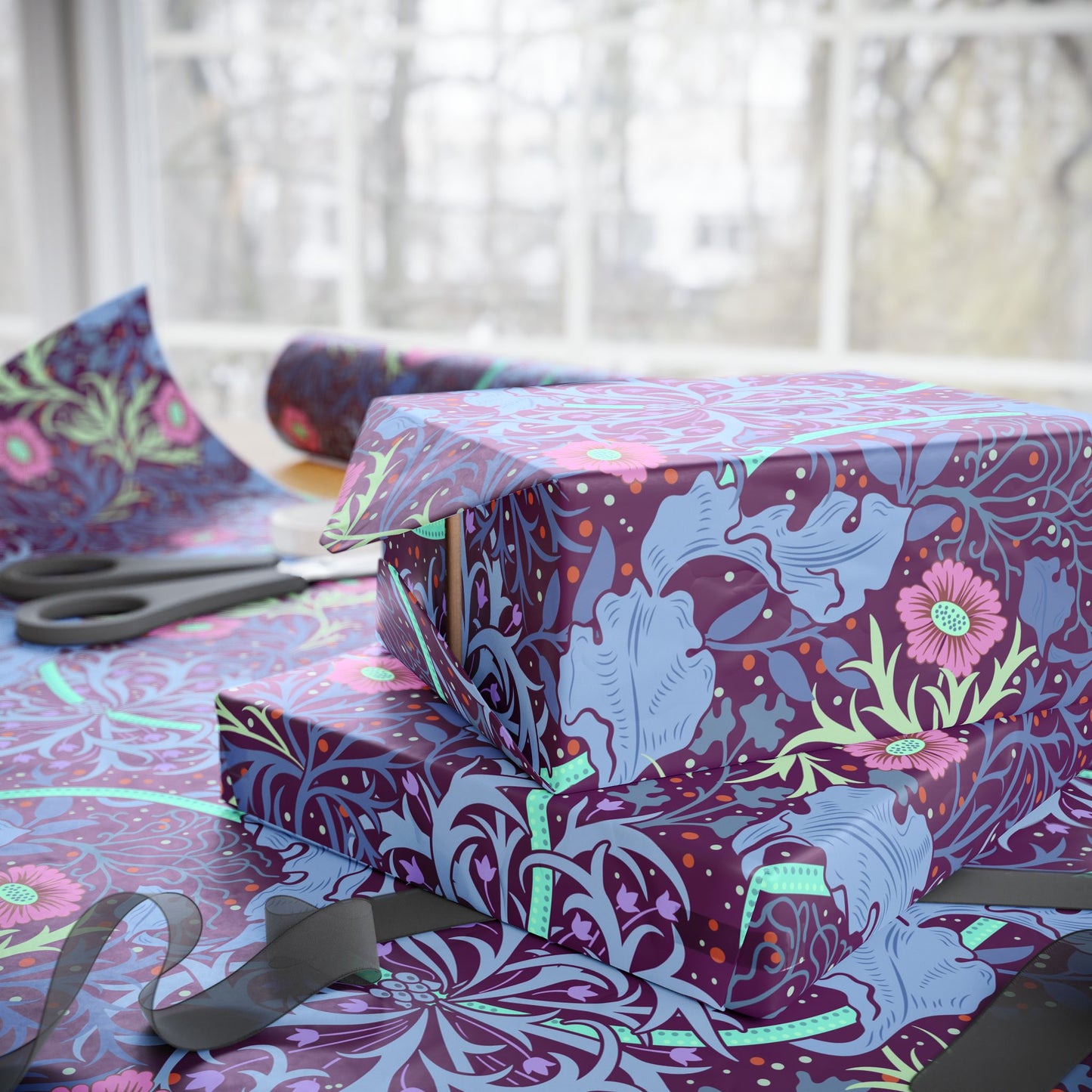 gifts-wrapping-paper-william-morris-seaweed-pink-flower-31