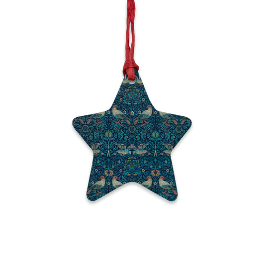 Wooden Christmas Ornaments inspired by William Morris -