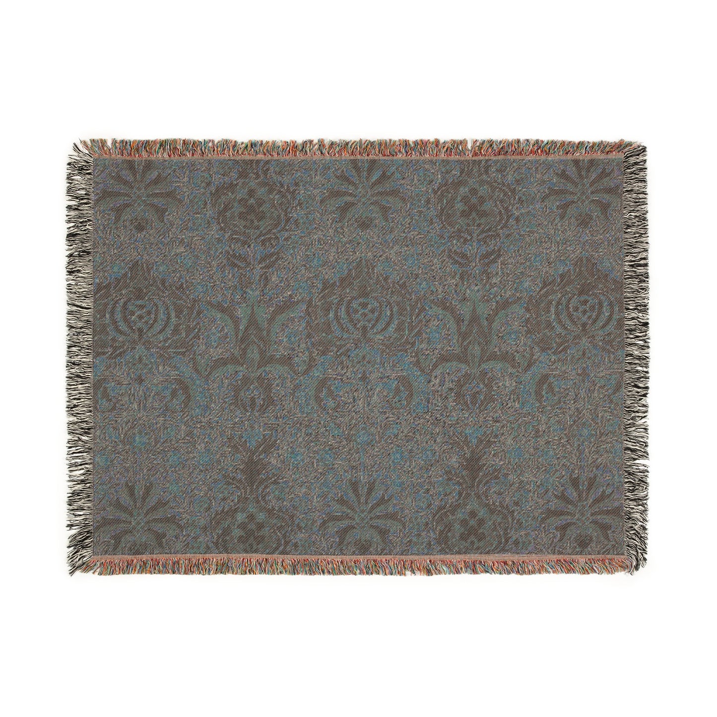 Woven Cotton Blanket inspired by William Morris - Pomegranate Collection