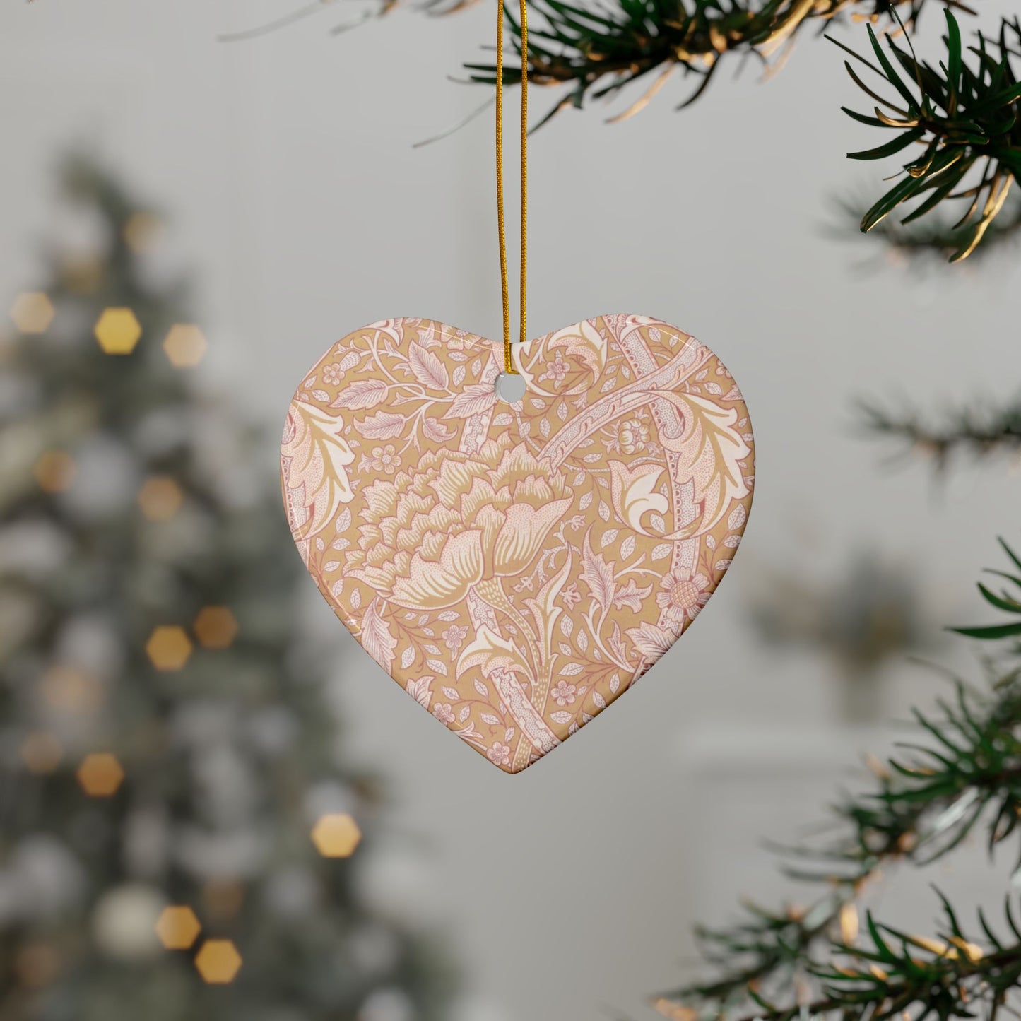 Ceramic Christmas Ornaments inspired by William Morris - Windrush Collection (Path) - Double Sided Print: 1pc, 3pcs, 5pcs, 10pcs
