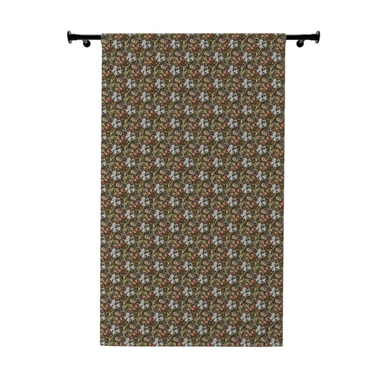 Blackout Window Curtain inspired by William Morris (1 Piece) - Golden Lily Collection (Midnight)
