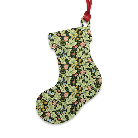 Wooden Christmas Ornaments inspired by William Morris - Leicester Collection (Green)