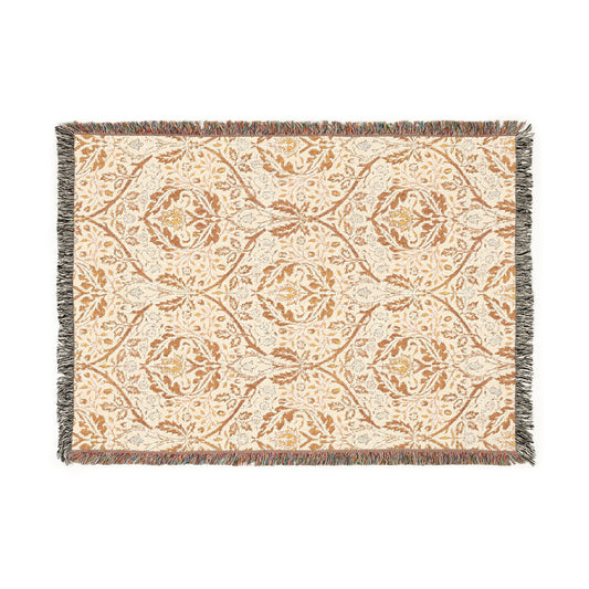 Woven Cotton Blanket inspired by William Morris - Golden Bough Collection