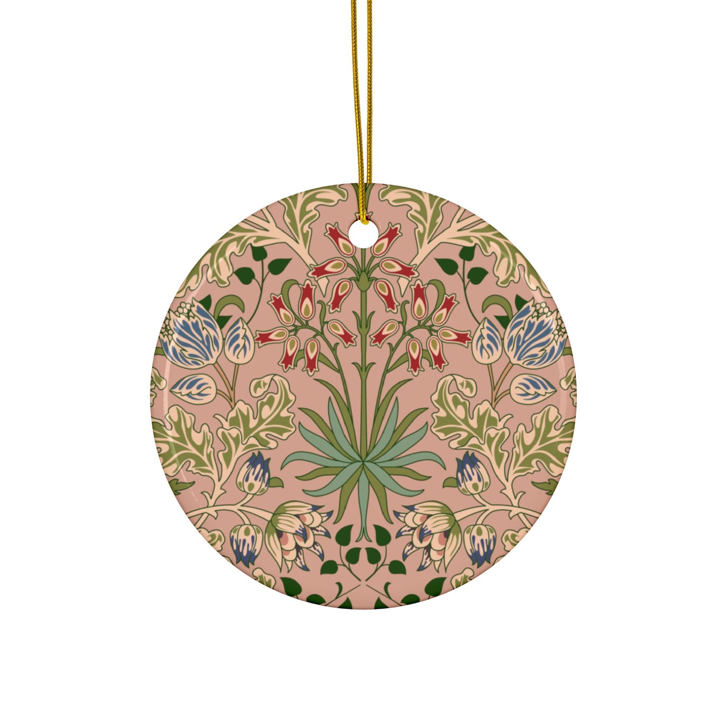Ceramic Christmas Ornaments inspired by William Morris - Hyacinth Collection (Blossom) - Double Sided Print: 1pc, 3pcs, 5pcs, 10pcs