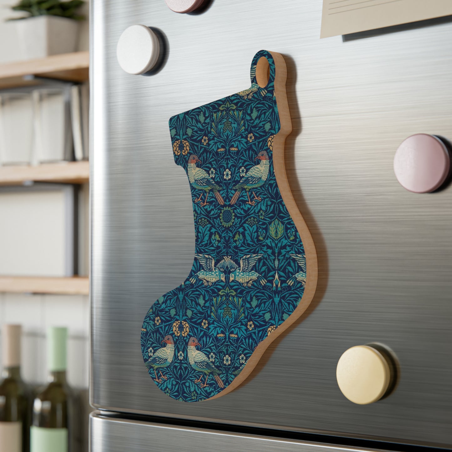 Wooden Christmas Ornaments inspired by William Morris -