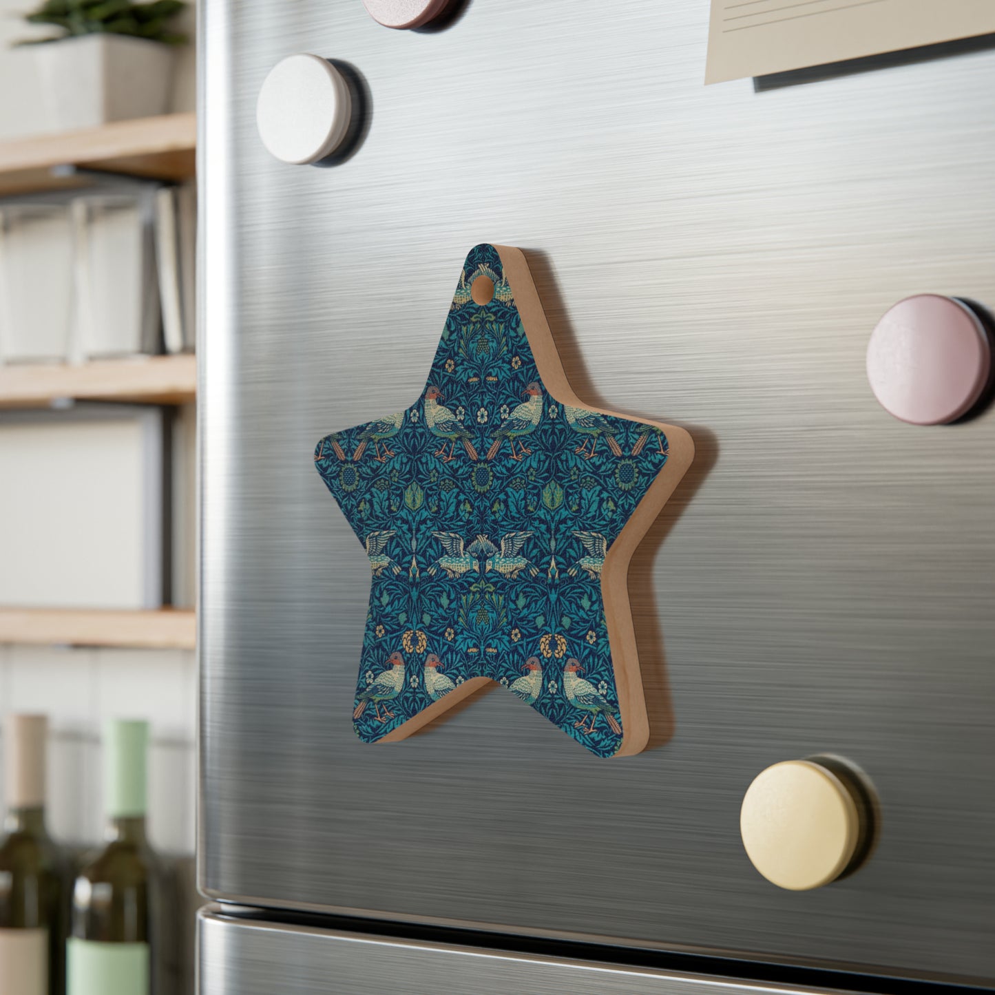 Wooden Christmas Ornaments inspired by William Morris -