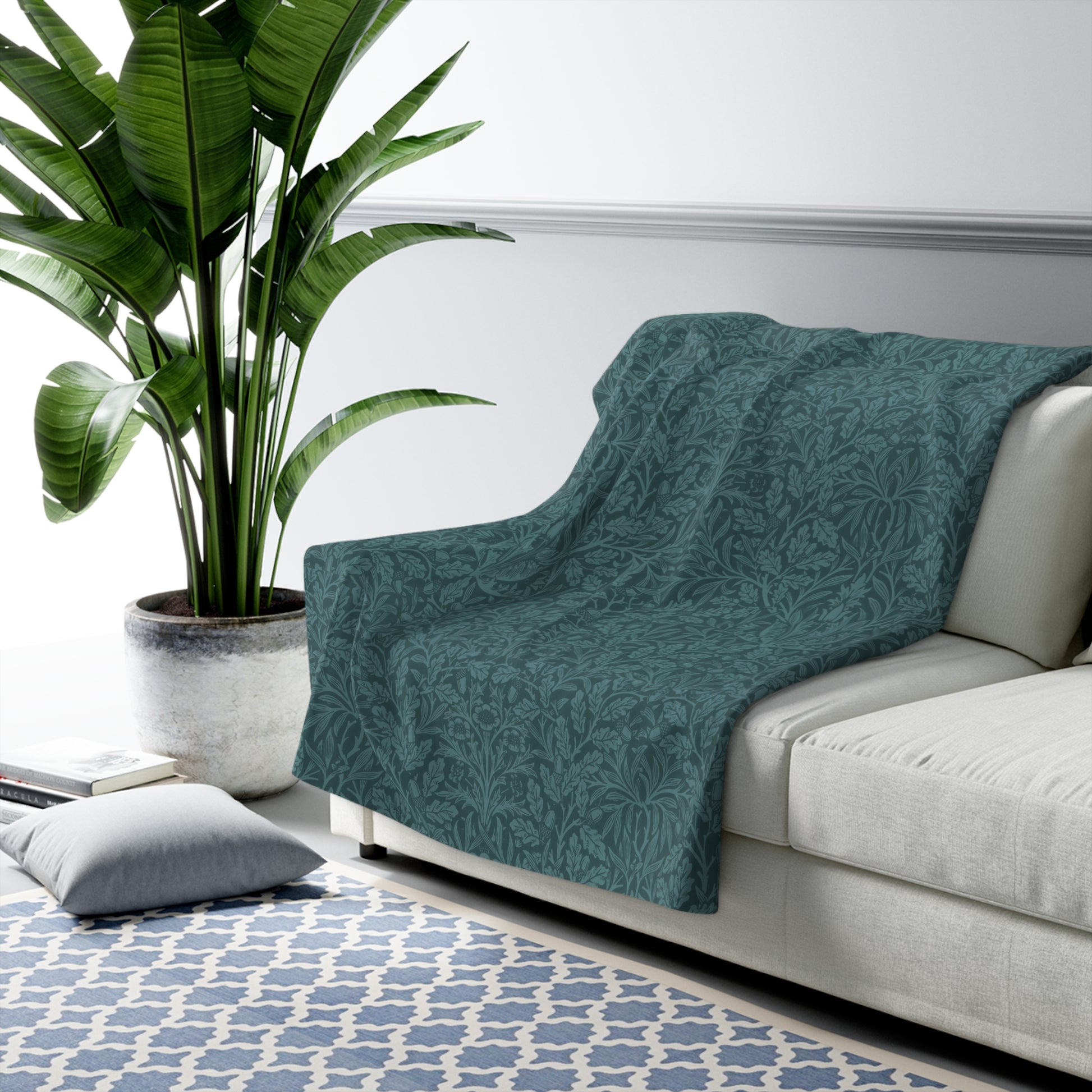sherpa-fleece-blanke-william-morris-acorns-and-oak-trees-teal-8