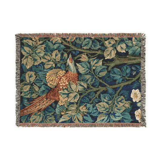 woven-cotton-blanket-william-morris-pheasant-and-squirrel-pheasant-1