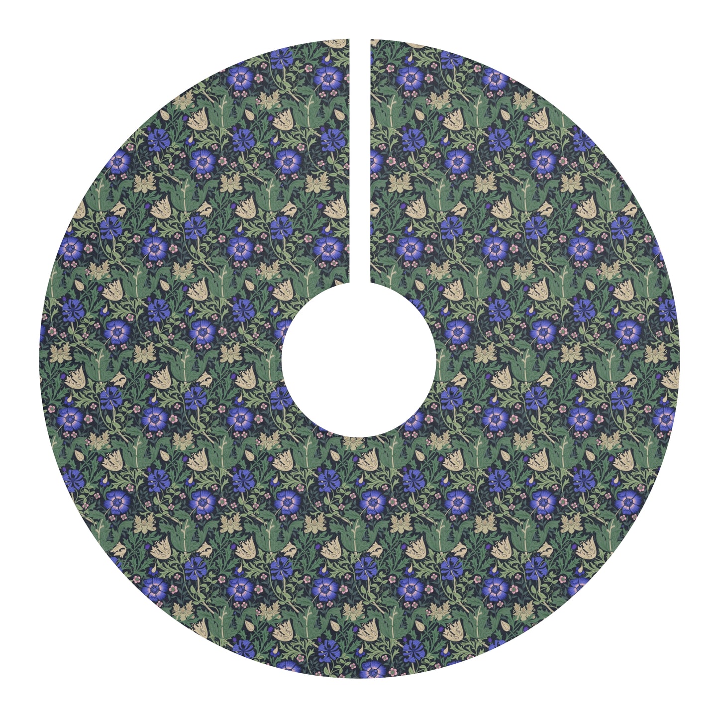 Christmas Tree Skirt by William Morris & Co in a floral pattern called Compton Collection (Bluebell Cottage)