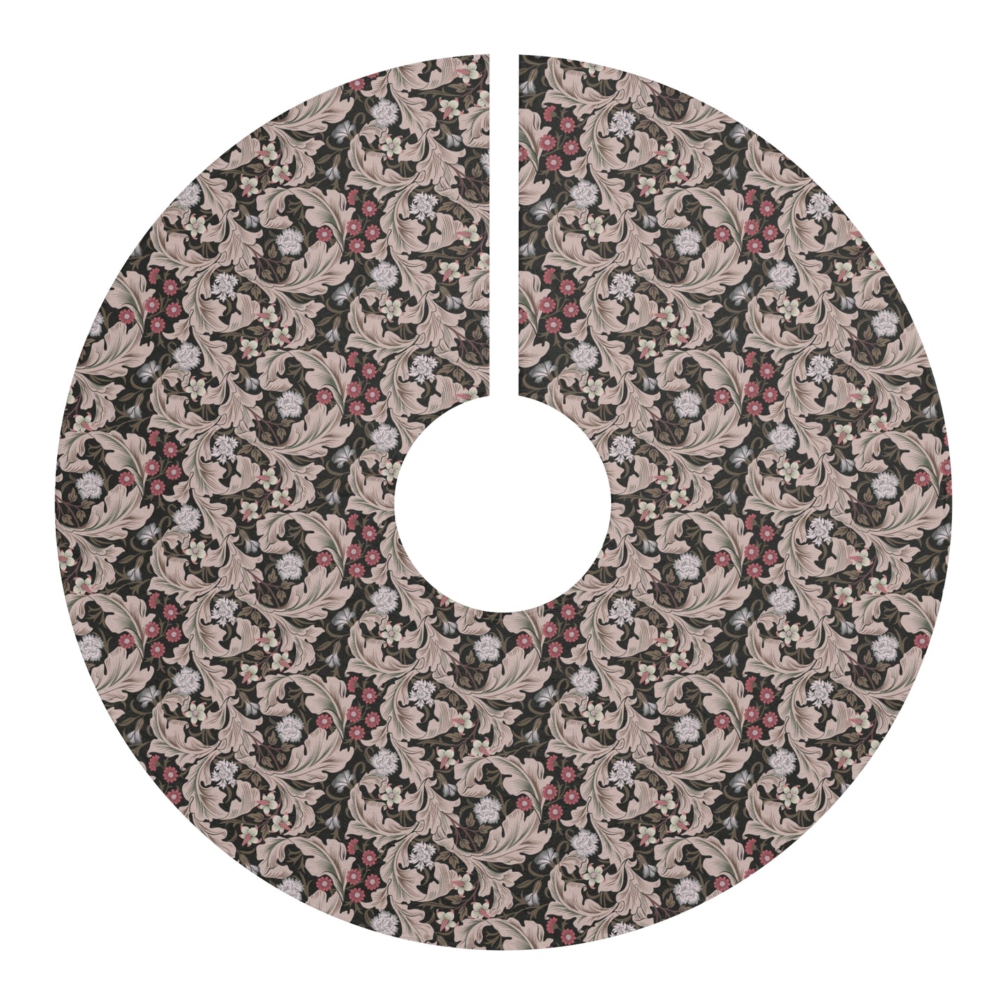 Christmas Tree Skirt by William Morris & Co in a floral pattern called Leicester Collection (Mocha)