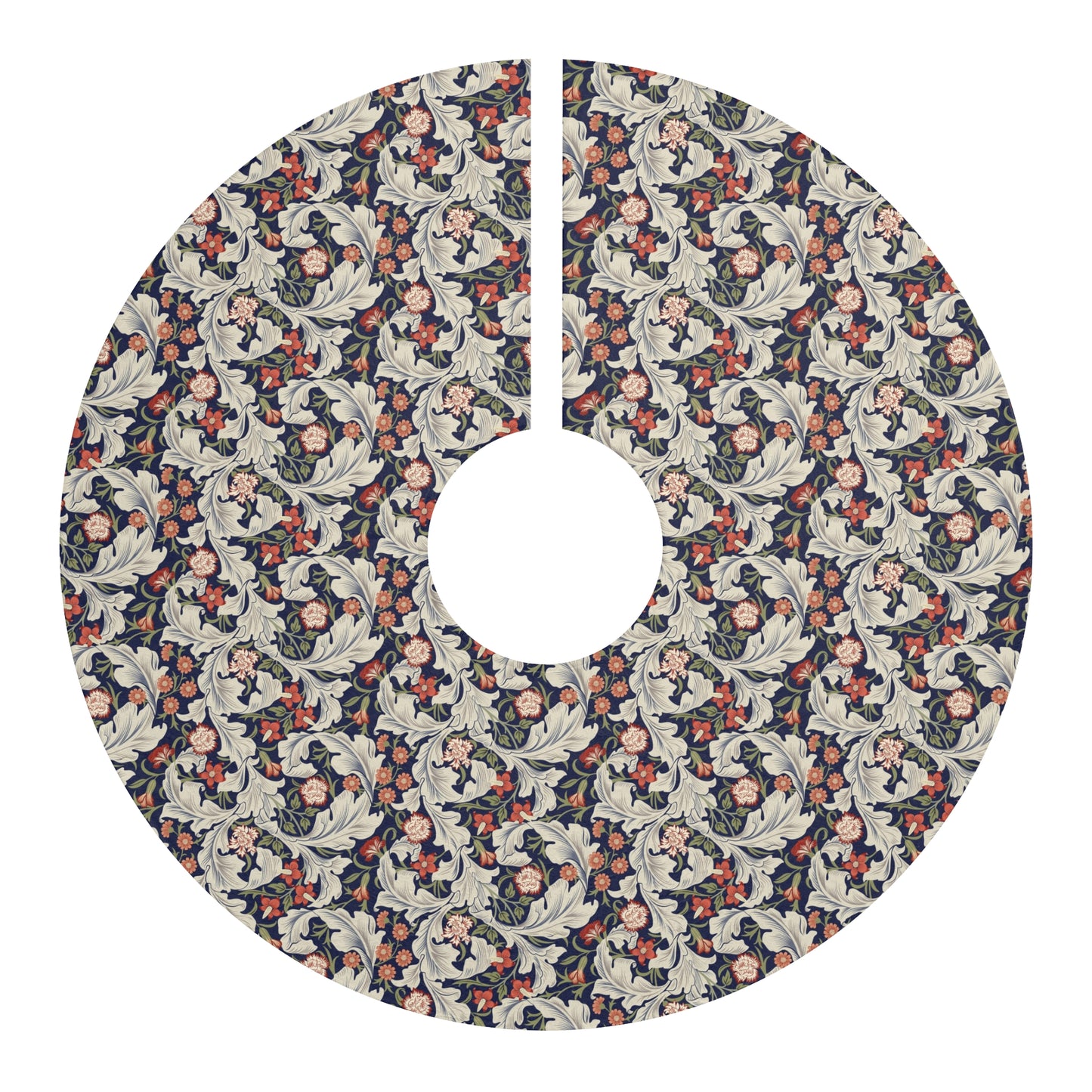 Christmas Tree Skirt by William Morris & Co in a floral pattern called Leicester Collection (Royal)
