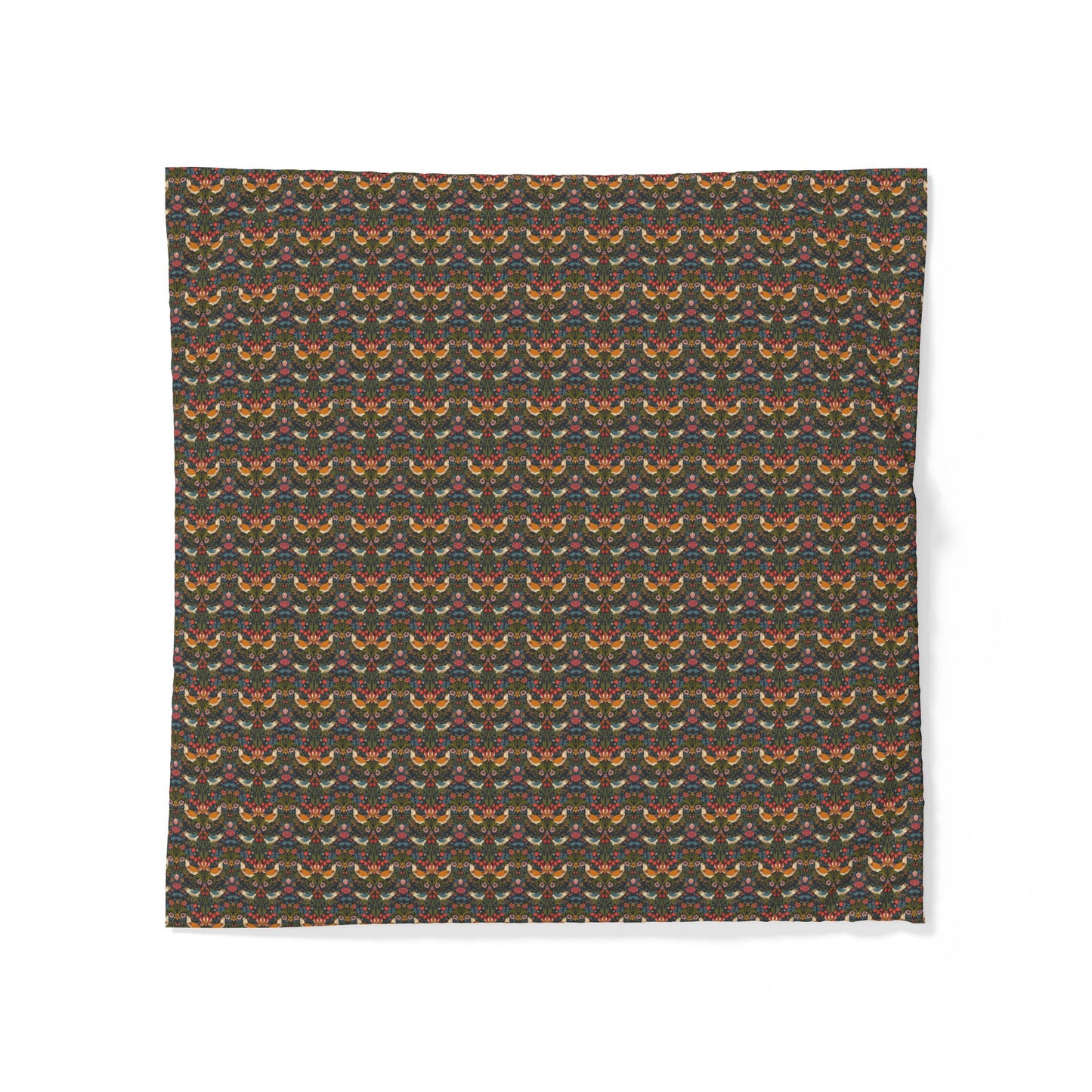 Patterned cotton fabric duvet cover on a white background