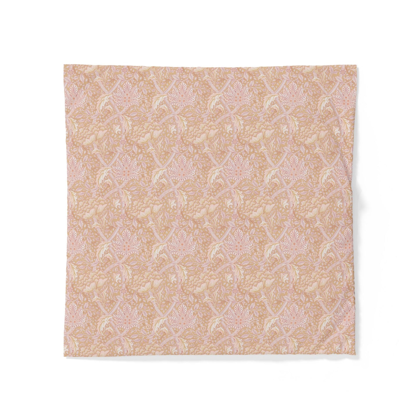 Beige patterned fabric on a white background