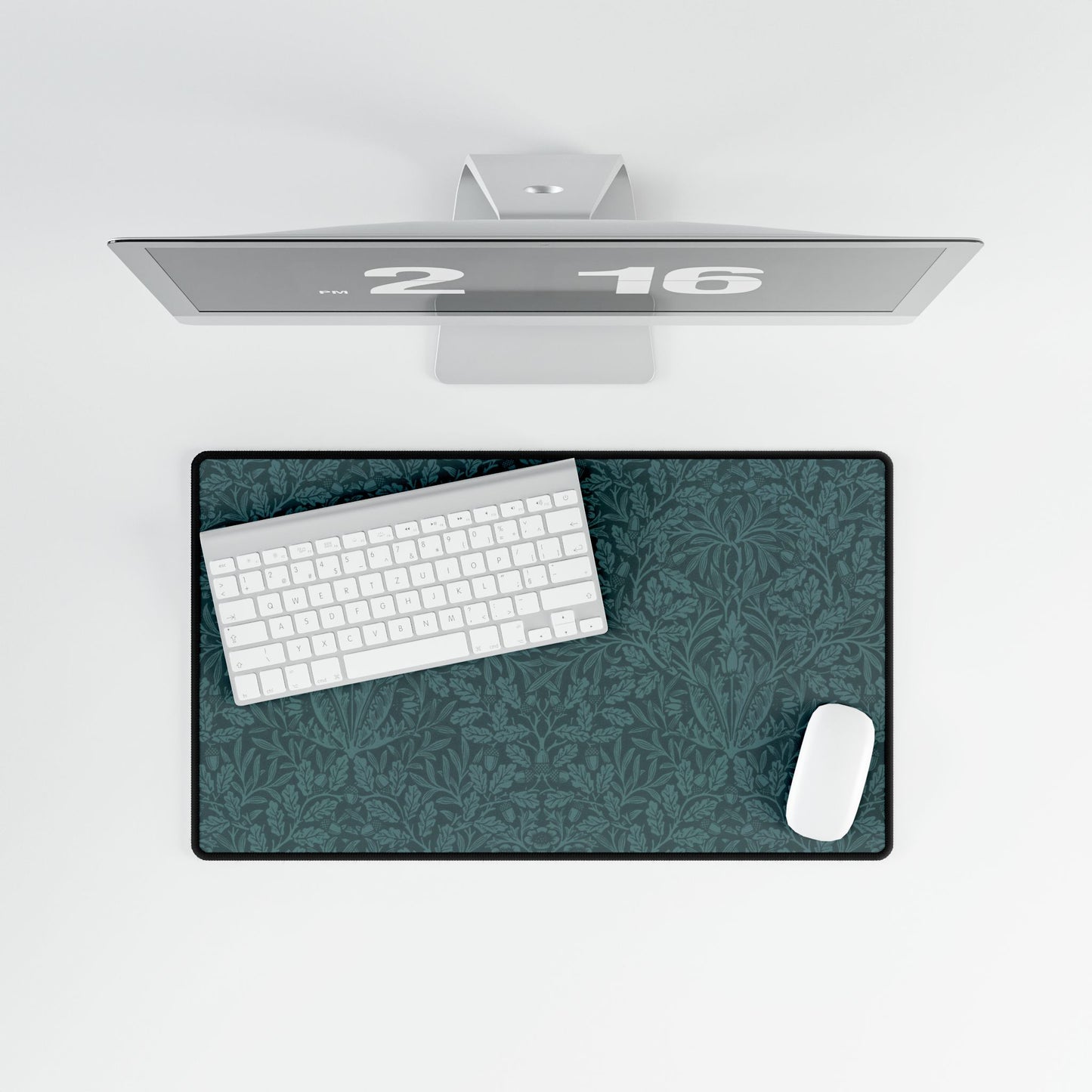 Desk Mat inspired by William Morris & Co - Acorns and Oak Leaves Collection (Teal)